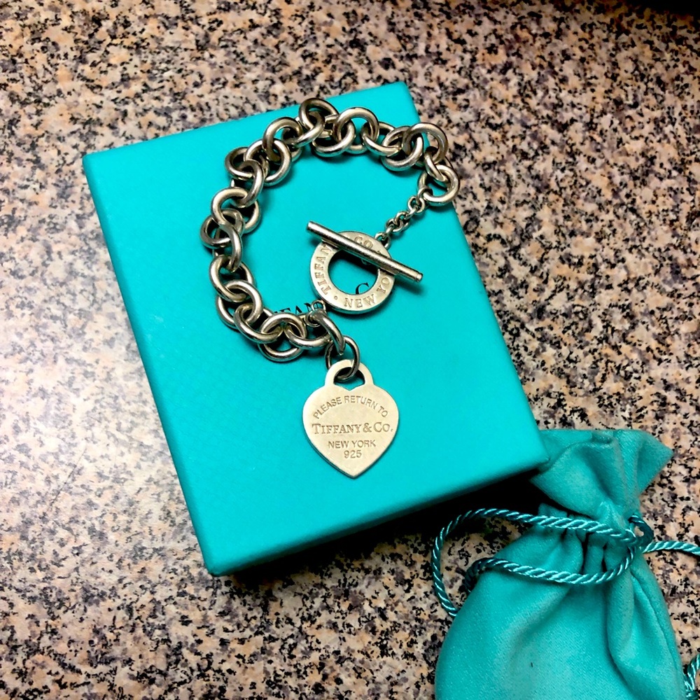 Forever Tiffany sterling silver bracelet with toggle clasp.